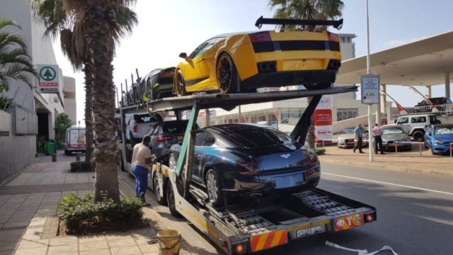 Car Carrier Loaded With Sports Cars